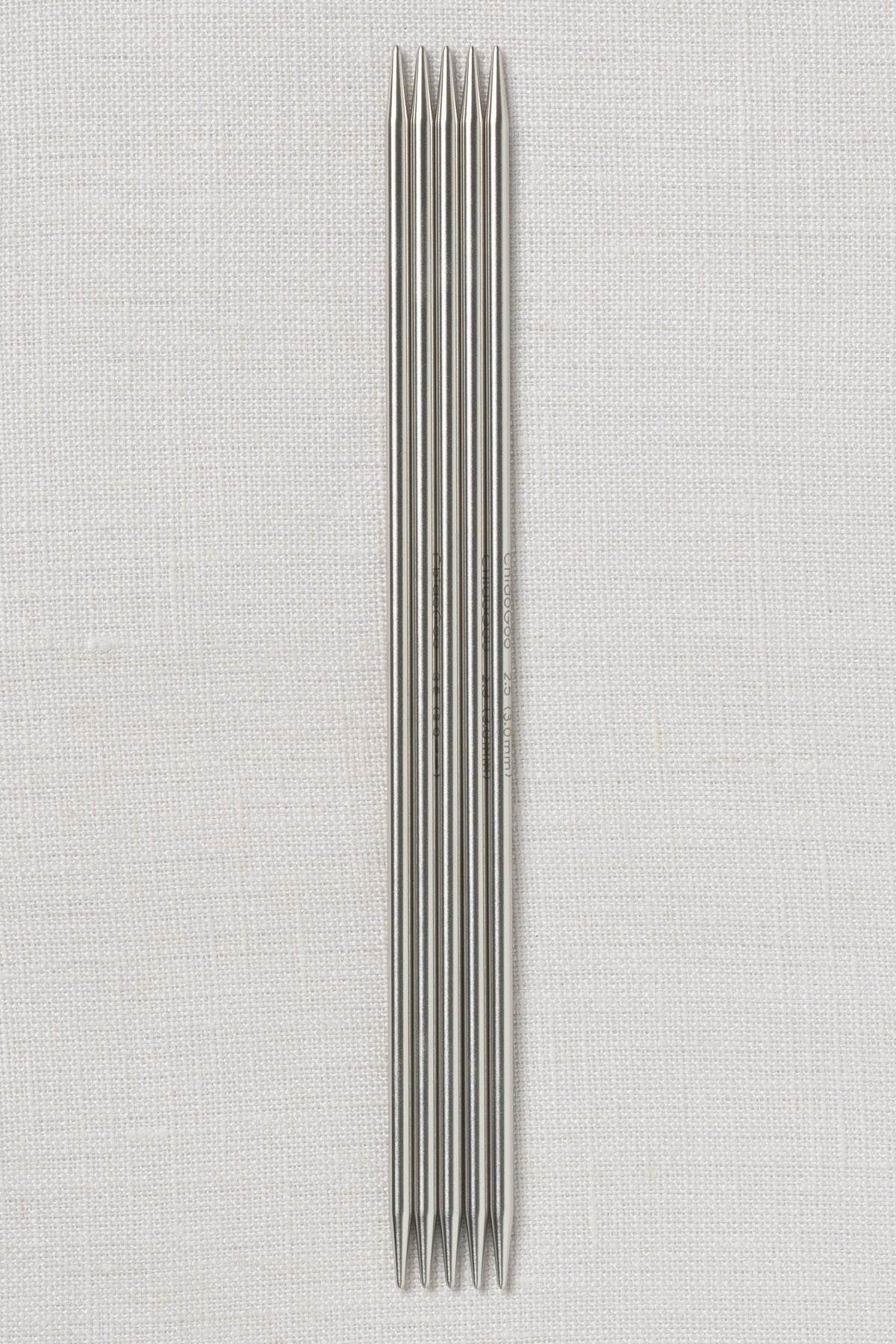 ChiaoGoo Double Point Sock Set Stainless Steel 6" (15 cm)