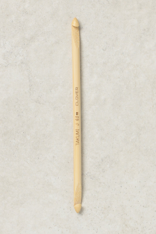 Clover Takumi Bamboo Double Ended Tunisian Crochet Hook 6"