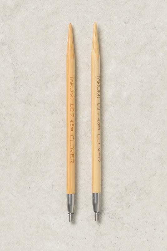 Clover Takumi Bamboo Interchangeable Needles 4"