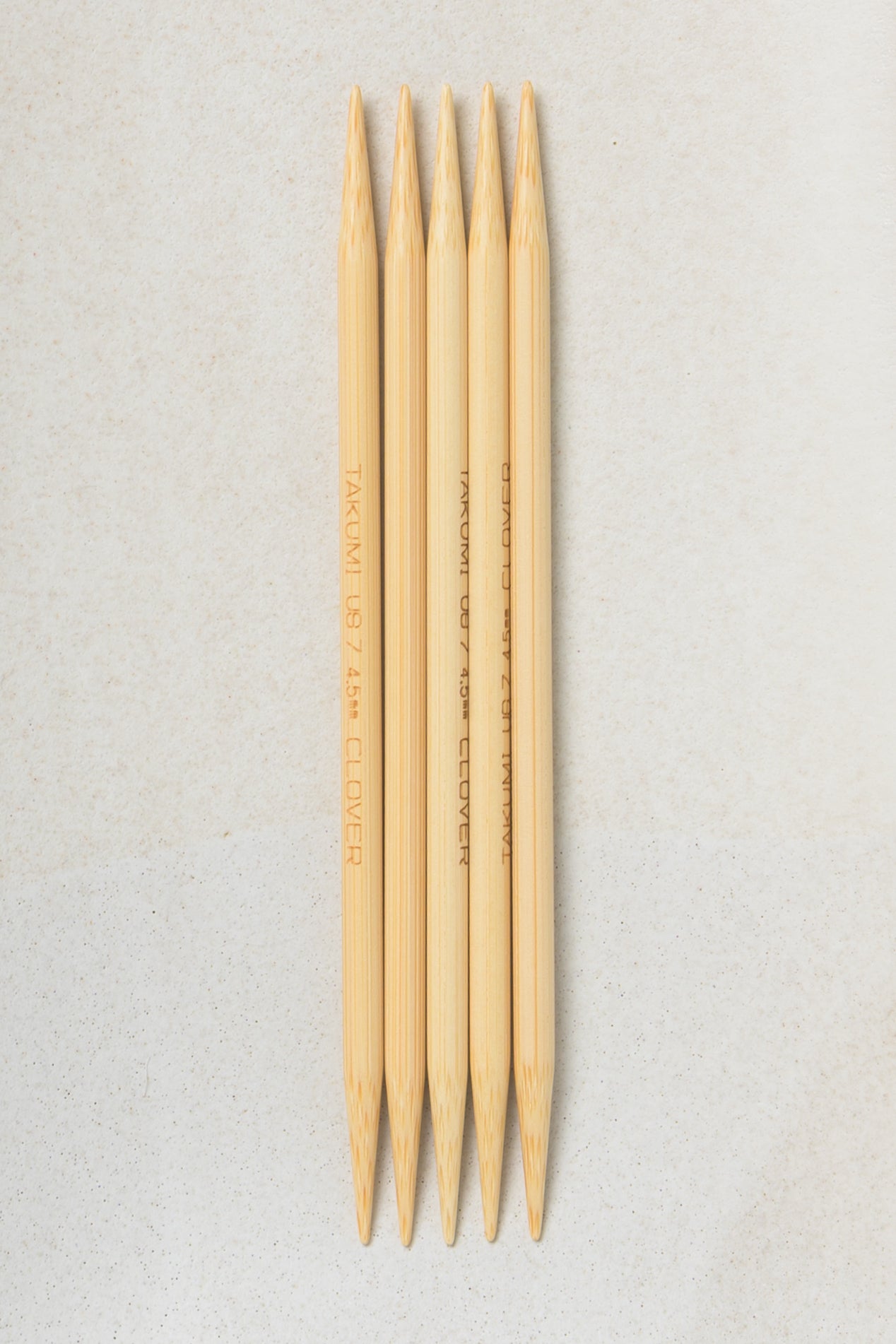 Clover Takumi Bamboo Double Point Needles 5"