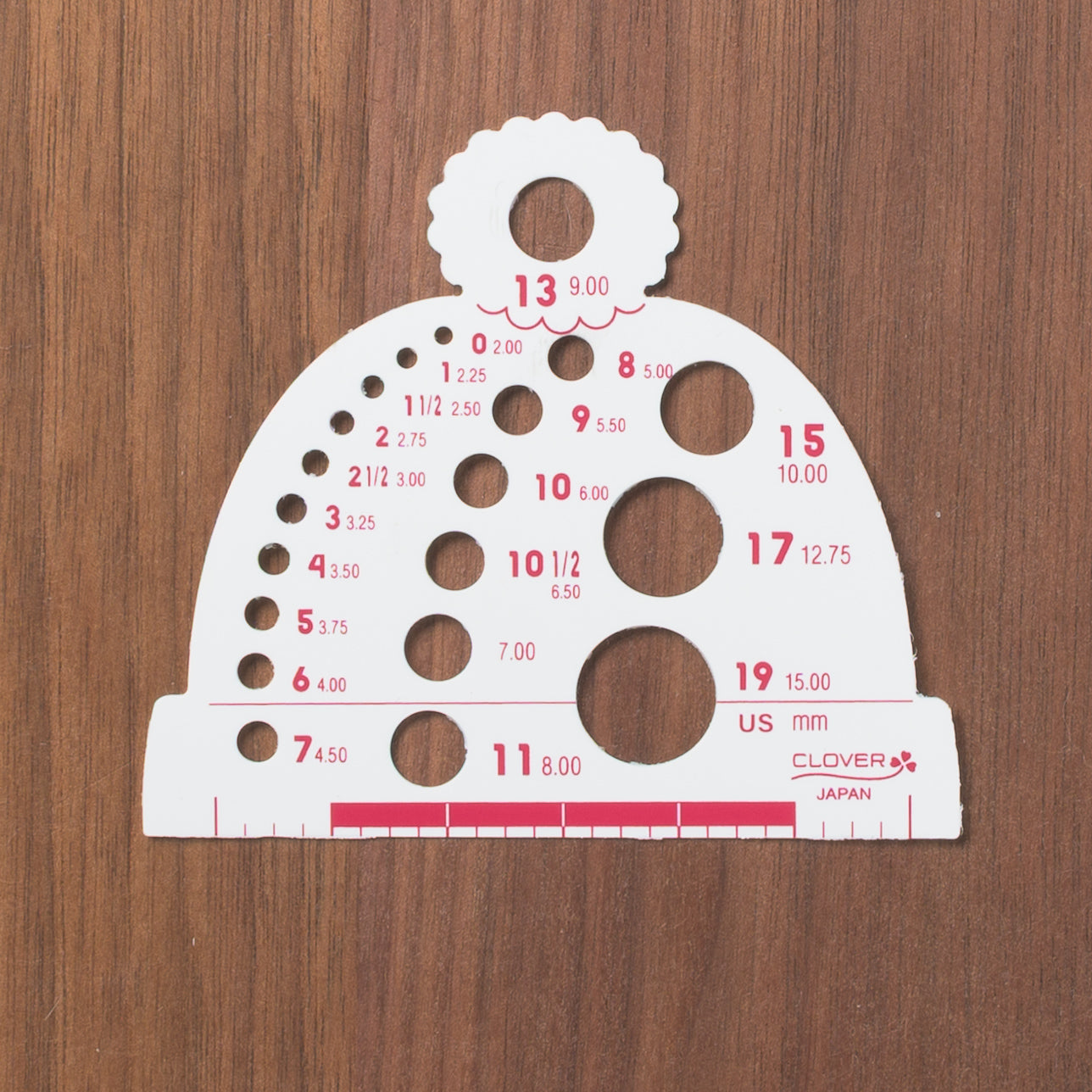 Clover Knitting Needle Gauge (Bag of 3)