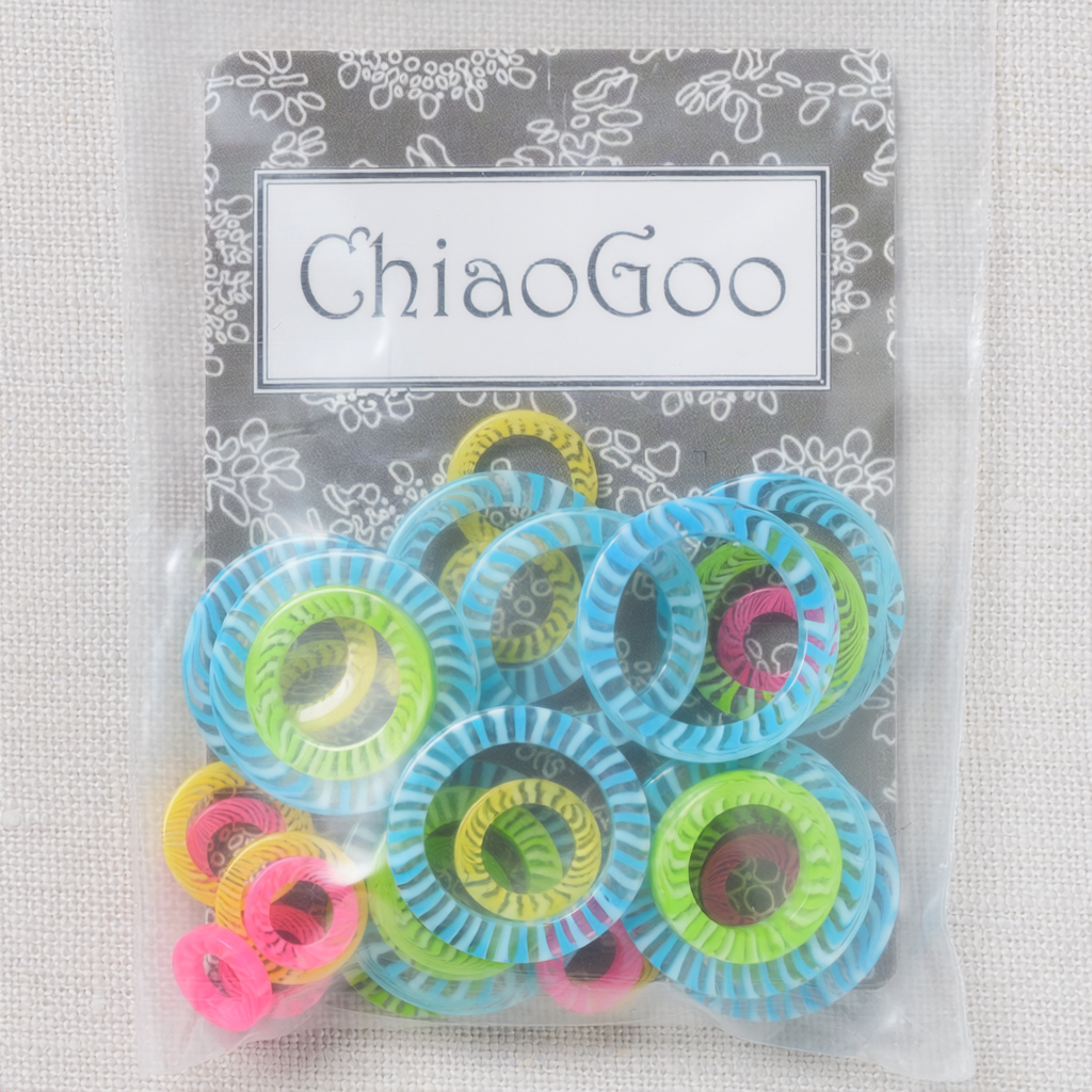 ChiaoGoo Stitch Markers 4 Sizes (10/Size) 5 - 15 mm (Bag of 3)