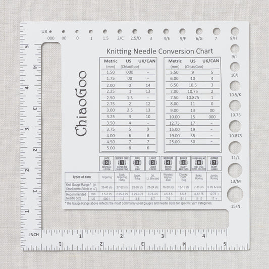 ChiaoGoo Swatch/Needle Gauge 5.5" (14 cm) Square (Bag of 3)