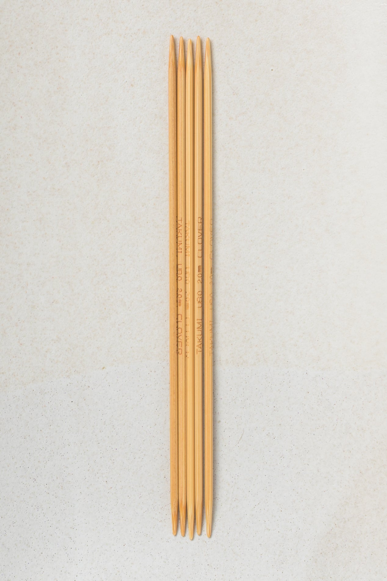 Clover Takumi Bamboo Double Point Needles 5"
