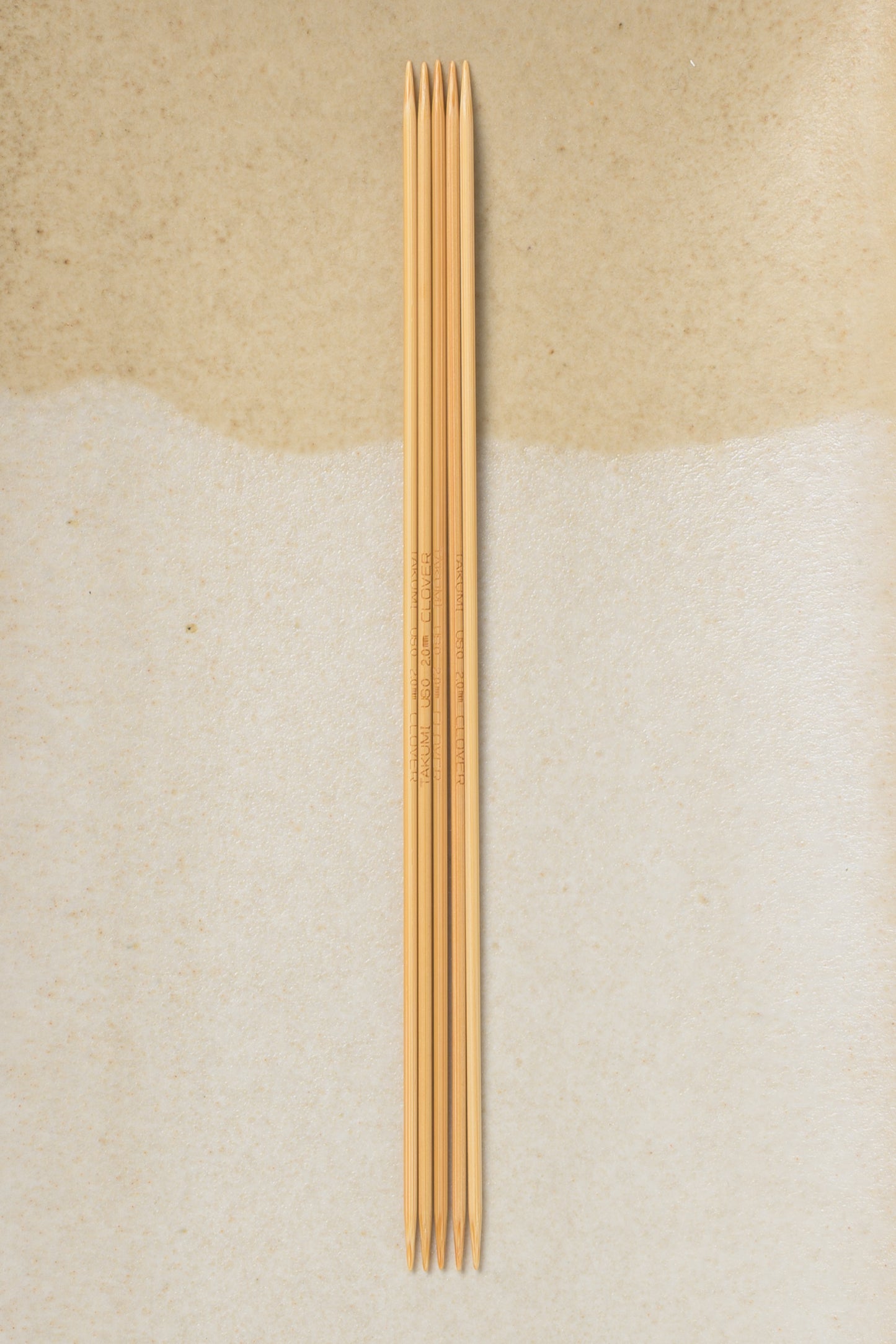 Clover Takumi Bamboo Double Point Needles 7"