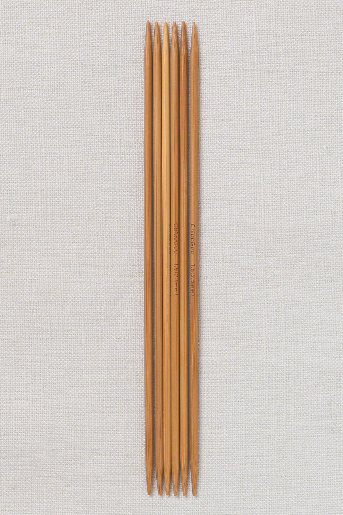 ChiaoGoo Bamboo Double Point 6" (15 cm) Patina