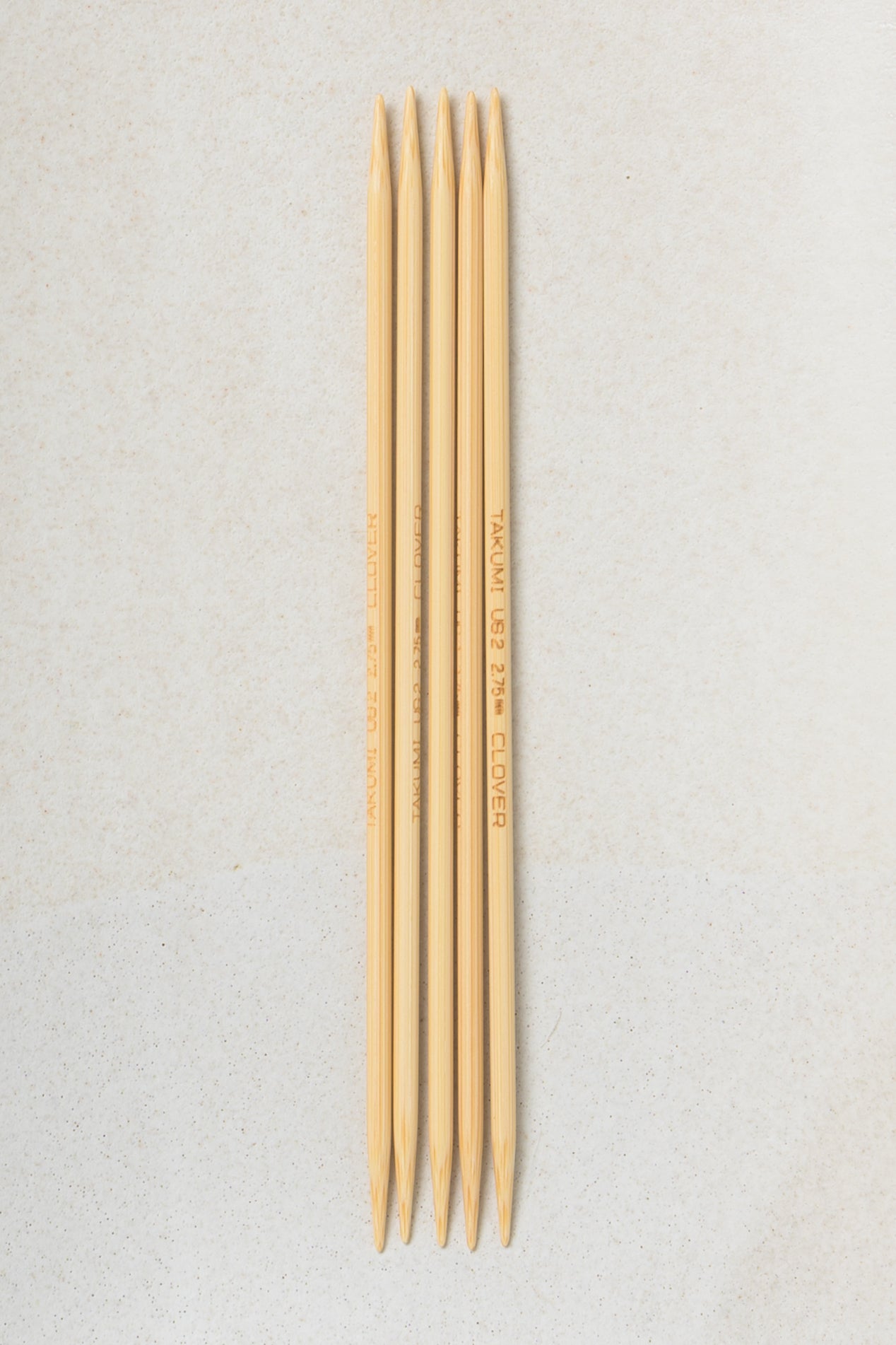Clover Takumi Bamboo Double Point Needles 5"