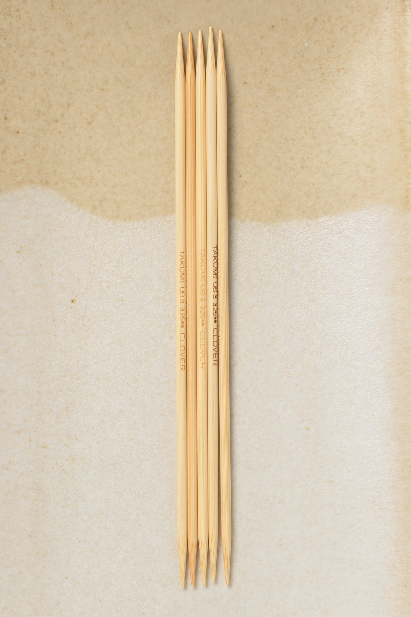 Clover Takumi Bamboo Double Point Needles 7"