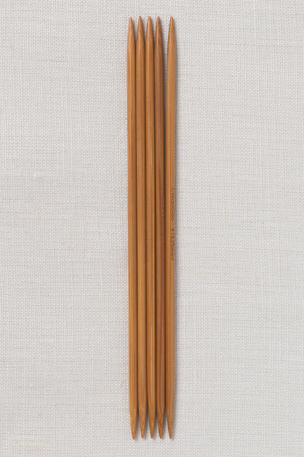 ChiaoGoo Bamboo Double Point 6" (15 cm) Patina