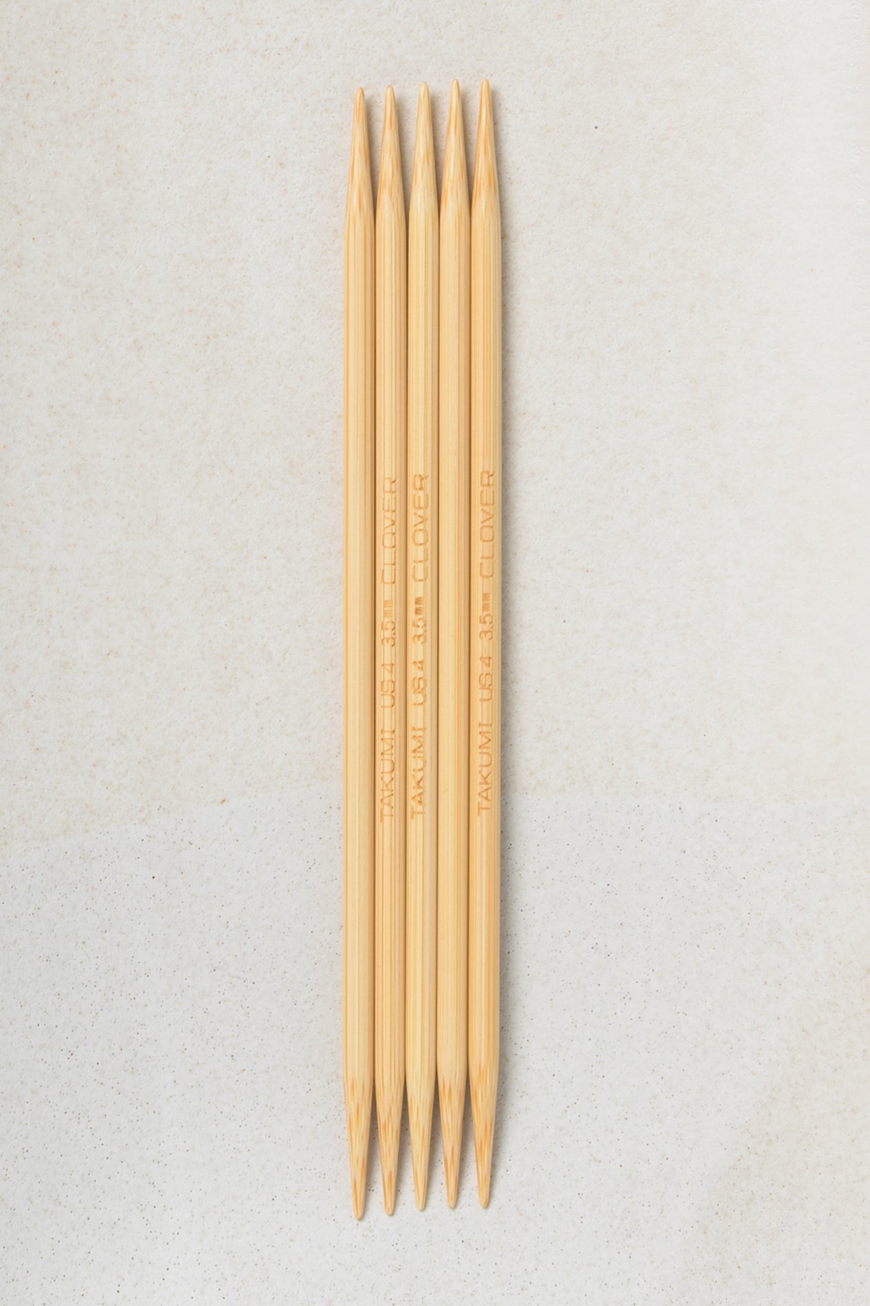 Clover Takumi Bamboo Double Point Needles 5"