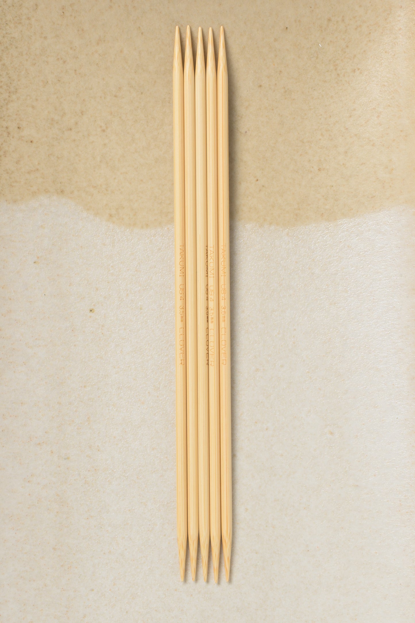 Clover Takumi Bamboo Double Point Needles 7"
