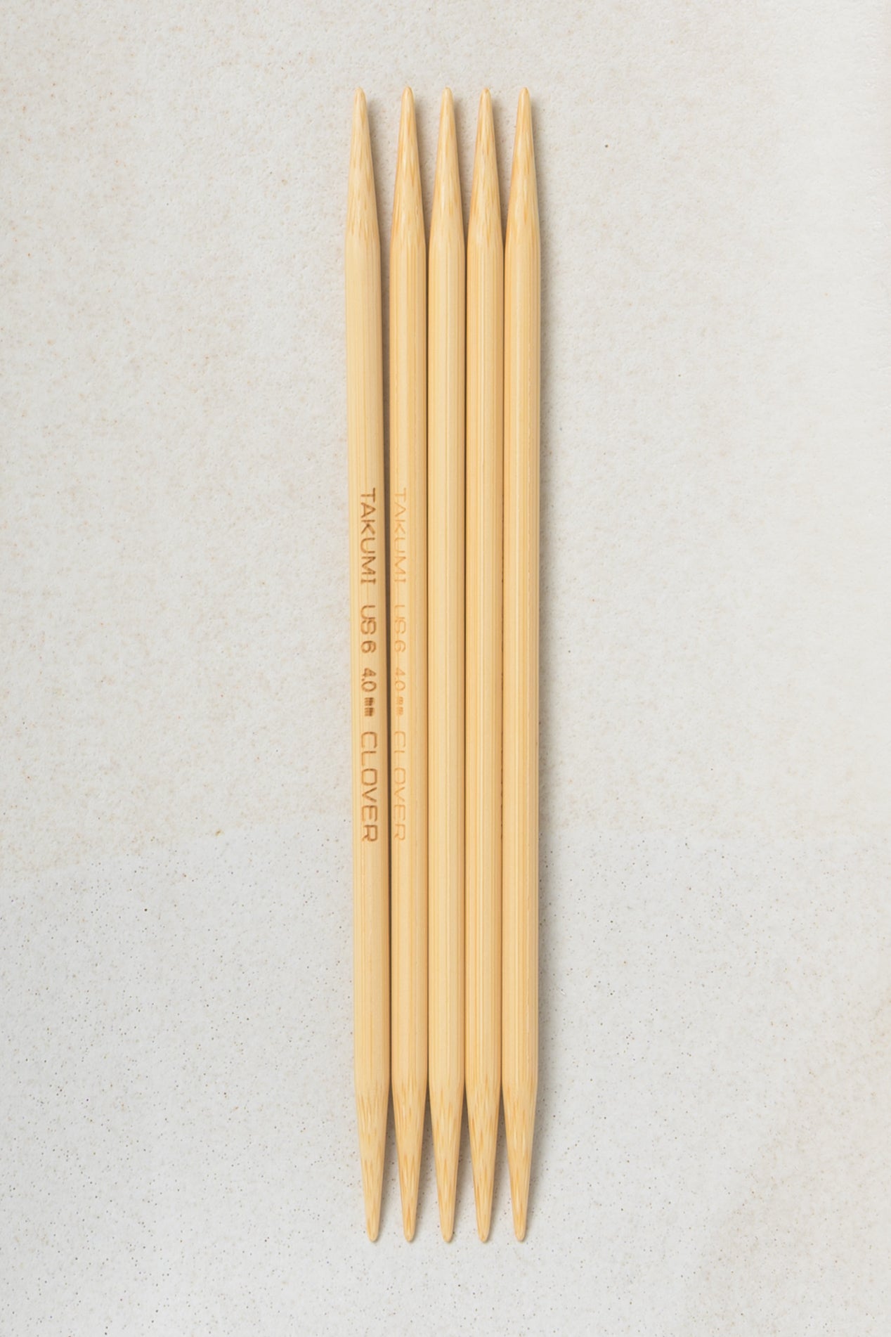 Clover Takumi Bamboo Double Point Needles 5"