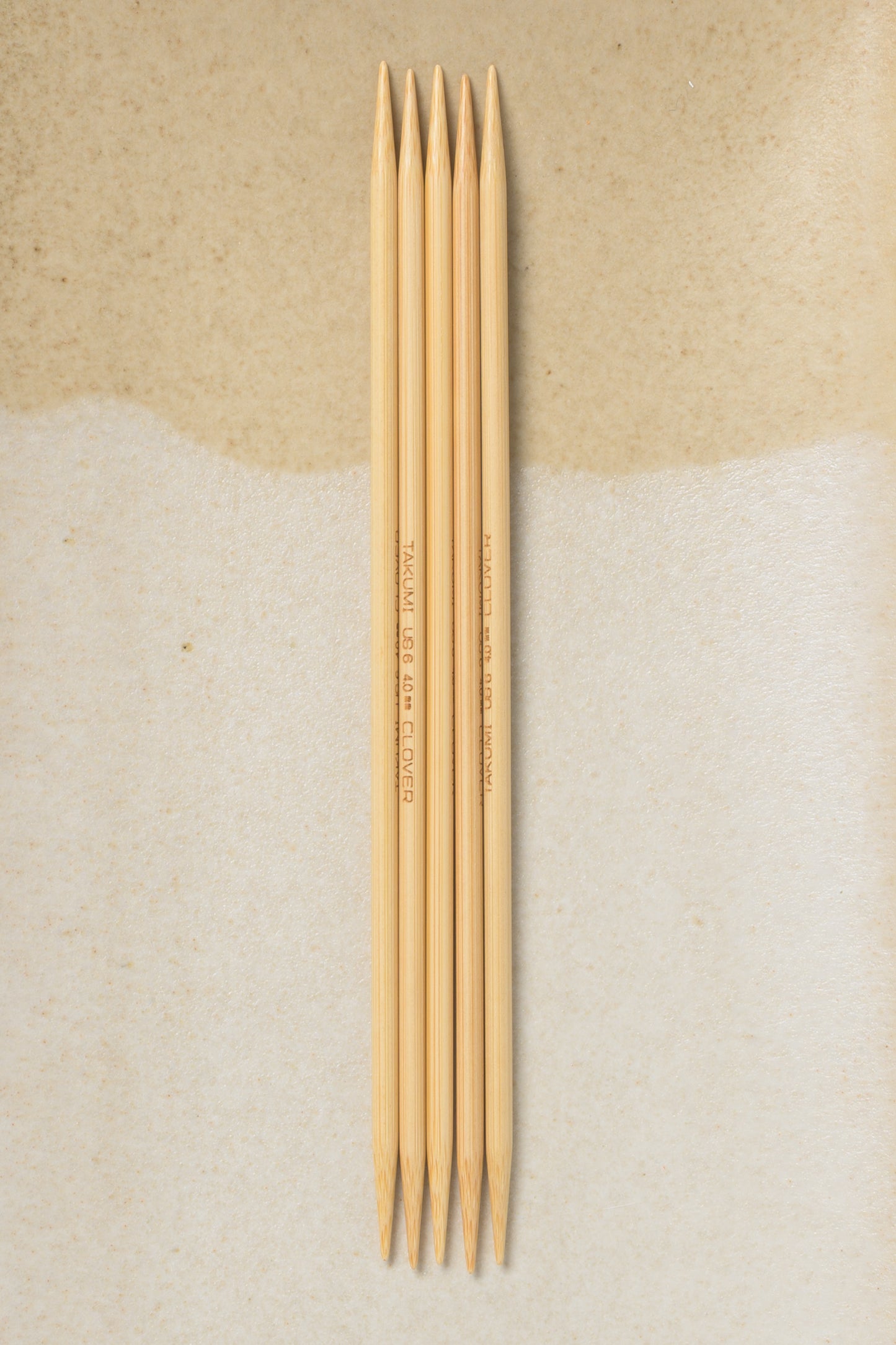 Clover Takumi Bamboo Double Point Needles 7"
