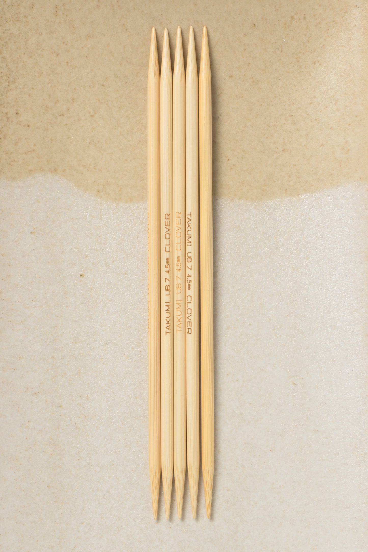 Clover Takumi Bamboo Double Point Needles 7"