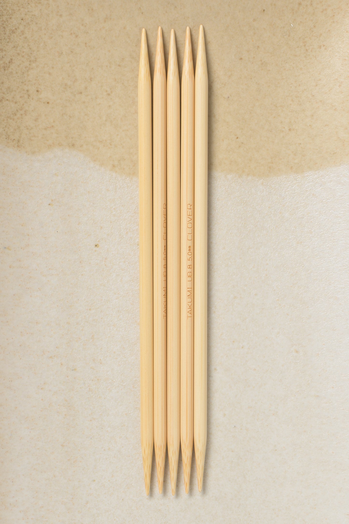 Clover Takumi Bamboo Double Point Needles 7"