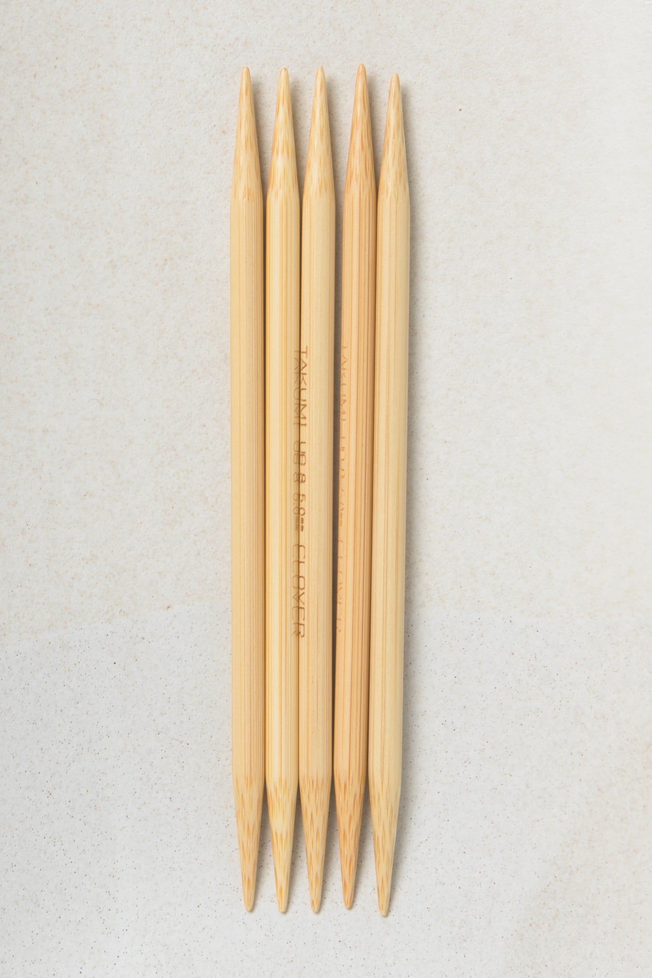 Clover Takumi Bamboo Double Point Needles 5"