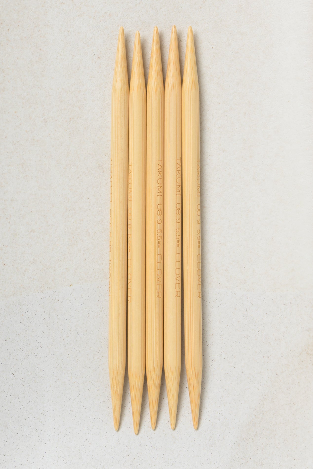 Clover Takumi Bamboo Double Point Needles 5"